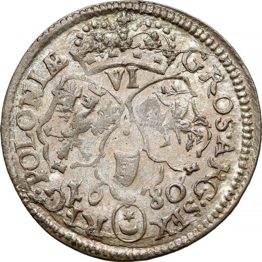 Reverso Szostak (6 groszy) 1680 TLB "Tipo 1677-1687" - valor de la moneda de plata - Polonia, Juan III Sobieski