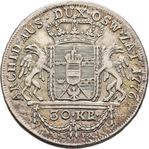 Rewers monety - 30 krajcarów 1776 IC FA "Dla Galicji" - cena srebrnej monety - Polska, Zabór Austriacki