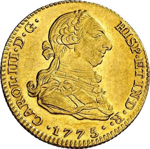 Аверс монеты - 2 эскудо 1775 года M PJ - цена золотой монеты - Испания, Карл III