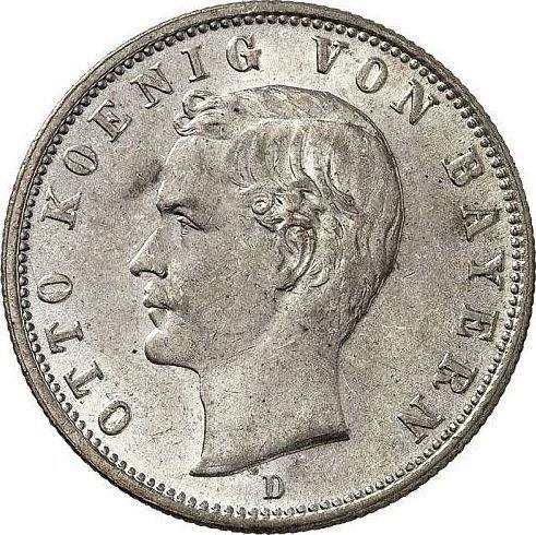 Аверс монеты - 2 марки 1913 года D "Бавария" - цена серебряной монеты - Германия, Германская Империя