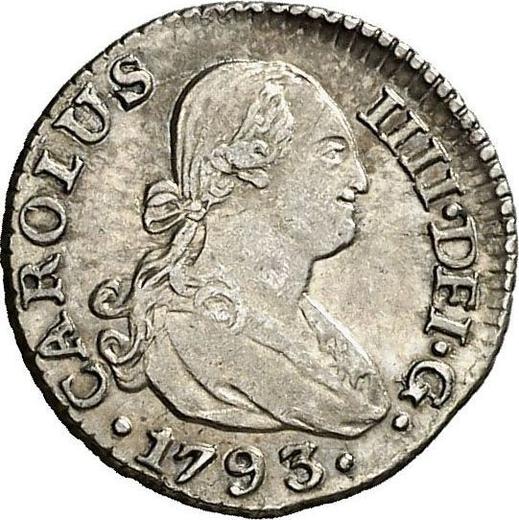 Obverse 1/2 Real 1793 S CN - Silver Coin Value - Spain, Charles IV