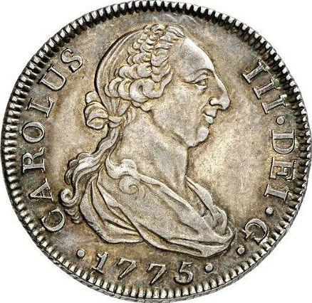 Аверс монеты - 4 реала 1775 года M PJ - цена серебряной монеты - Испания, Карл III