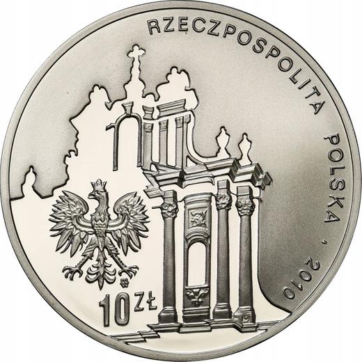 Аверс монеты - 10 злотых 2010 года MW KK "95 лет со дня рождения Яна Якуба Твардовского" - цена серебряной монеты - Польша, III Республика после деноминации