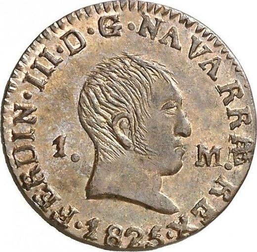 Anverso 1 maravedí 1825 PP - valor de la moneda  - España, Fernando VII