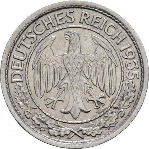 Аверс монеты - 50 рейхспфеннигов 1935 года E - цена  монеты - Германия, Bеймарская республика