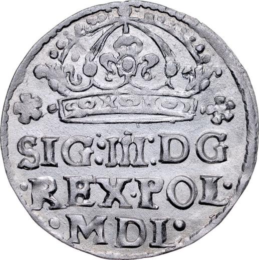 Аверс монеты - 1 грош 1615 года - цена серебряной монеты - Польша, Сигизмунд III Ваза