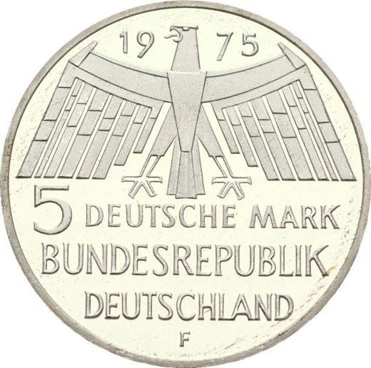 Аверс монеты - 5 марок 1975 года F "Год защиты памятников" - цена серебряной монеты - Германия, ФРГ