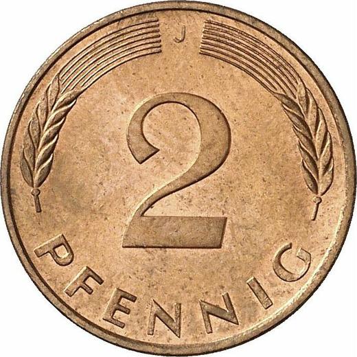 Аверс монеты - 2 пфеннига 1991 года J - цена  монеты - Германия, ФРГ