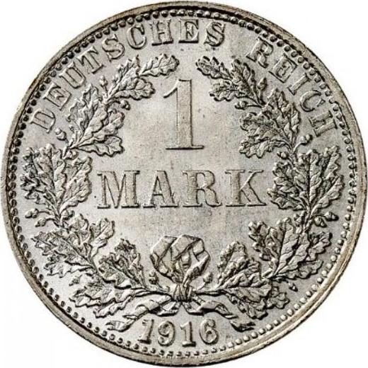 Awers monety - 1 marka 1916 F "Typ 1891-1916" - cena srebrnej monety - Niemcy, Cesarstwo Niemieckie