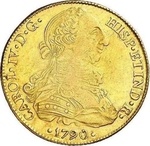 Anverso 8 escudos 1790 PTS PR - valor de la moneda de oro - Bolivia, Carlos IV