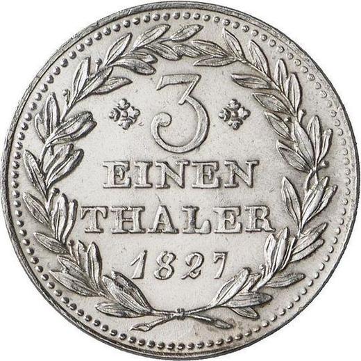 Reverso 1/3 tálero 1827 - valor de la moneda de plata - Hesse-Cassel, Guillermo II