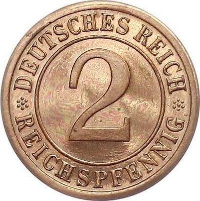 Anverso 2 Reichspfennigs 1925 F - valor de la moneda  - Alemania, República de Weimar