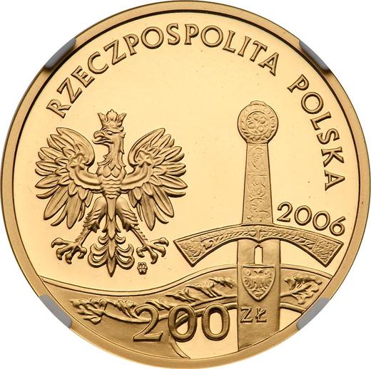Аверс монеты - 200 злотых 2006 года MW ET "Всадник" - цена золотой монеты - Польша, III Республика после деноминации