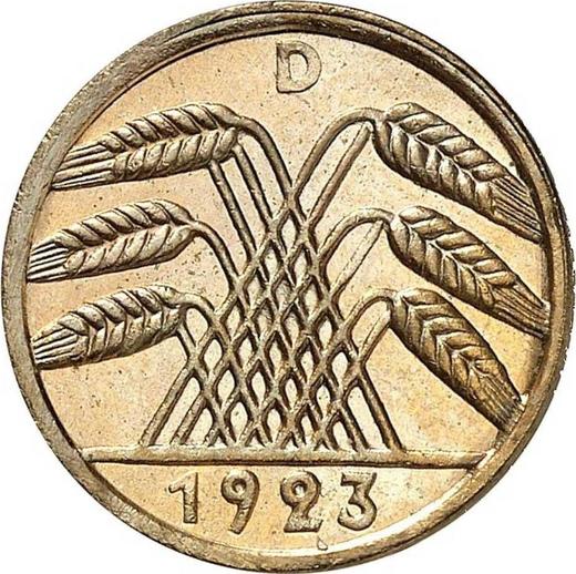 Reverso 5 Rentenpfennigs 1923 D - valor de la moneda  - Alemania, República de Weimar