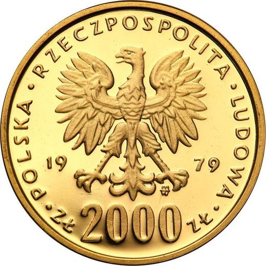 Anverso 2000 eslotis 1979 MW "Miecislao I" Oro - valor de la moneda de oro - Polonia, República Popular