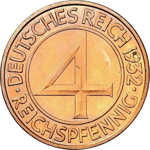 Reverso 4 Reichspfennigs 1932 A - valor de la moneda  - Alemania, República de Weimar