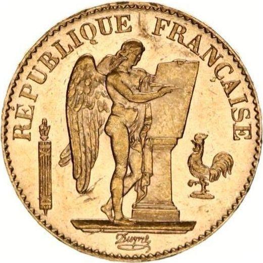 Аверс монеты - 20 франков 1891 года A "Тип 1871-1898" Париж - цена золотой монеты - Франция, Третья республика