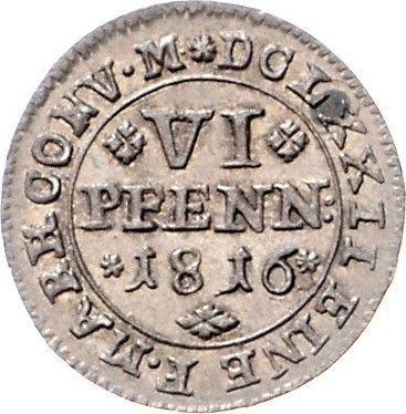 Revers 6 Pfennige 1816 FR - Silbermünze Wert - Braunschweig-Wolfenbüttel, Karl II