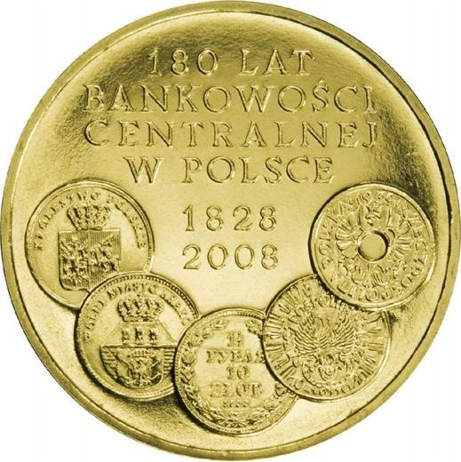 Reverso 2 eslotis 2009 MW ET "180 aniversario del Banco Central de Polonia" - valor de la moneda  - Polonia, República moderna