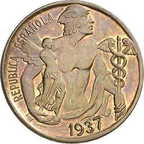 Anverso Pruebas 10 Céntimos 1937 - valor de la moneda  - España, II República