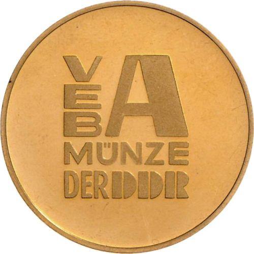 Reverso Pruebas 20 marcos 1979 "30 aniversario de la RDA" Clavel Latón dorado - valor de la moneda  - Alemania, República Democrática Alemana (RDA)