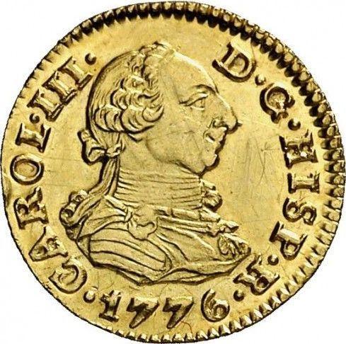 Obverse 1/2 Escudo 1776 S CF - Gold Coin Value - Spain, Charles III