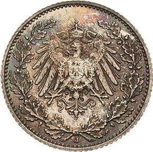 Reverso Medio marco 1913 J "Tipo 1905-1919" - valor de la moneda de plata - Alemania, Imperio alemán
