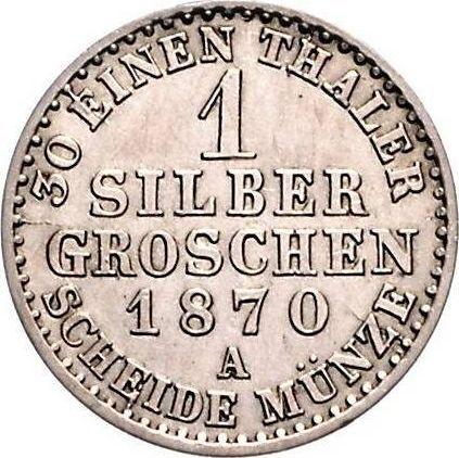 Reverso 1 Silber Groschen 1870 A - valor de la moneda de plata - Prusia, Guillermo I