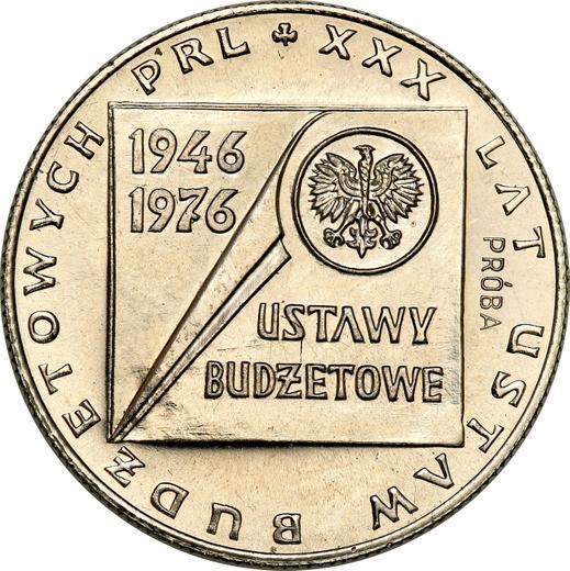 Reverso Pruebas 20 eslotis 1976 MW "30 aniversario de la fundación de la Ley Presupuestaria de la República Popular de Polonia" Níquel - valor de la moneda  - Polonia, República Popular