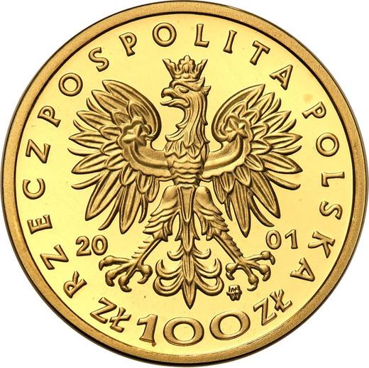 Аверс монеты - 100 злотых 2001 года MW SW "Владислав I Локетек" - цена золотой монеты - Польша, III Республика после деноминации