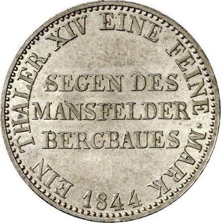 Reverse Thaler 1844 A "Mining" - Silver Coin Value - Prussia, Frederick William IV