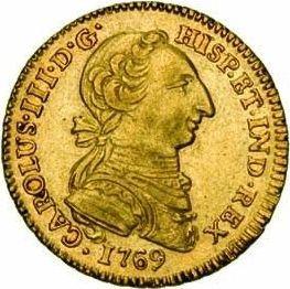 Аверс монеты - 2 эскудо 1769 года Mo MF - цена золотой монеты - Мексика, Карл III