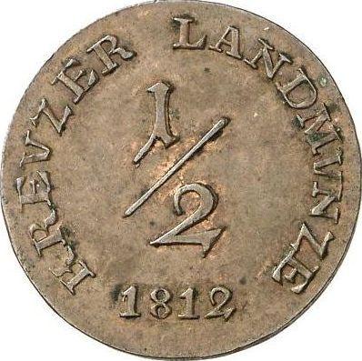 Reverso Medio kreuzer 1812 - valor de la moneda  - Sajonia-Meiningen, Bernardo II