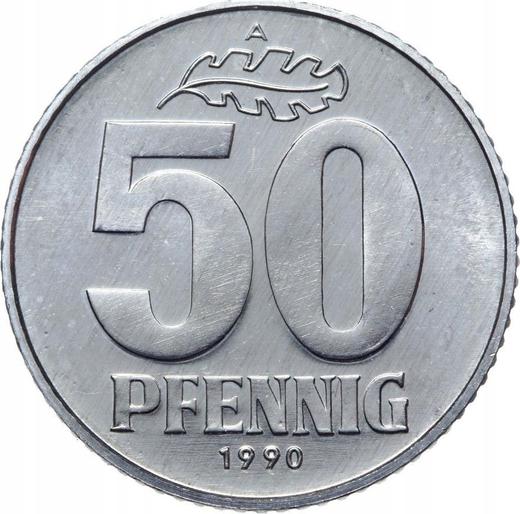 Anverso 50 Pfennige 1990 A - valor de la moneda  - Alemania, República Democrática Alemana (RDA)
