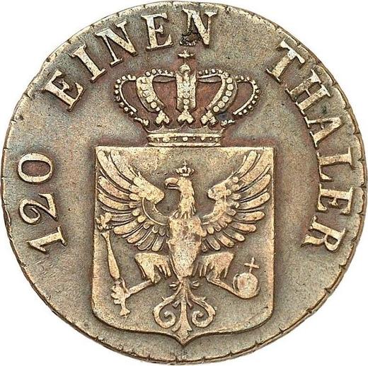 Аверс монеты - 3 пфеннига 1825 года D - цена  монеты - Пруссия, Фридрих Вильгельм III