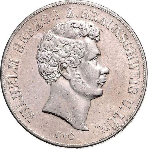 Anverso 2 táleros 1843 CvC - valor de la moneda de plata - Brunswick-Wolfenbüttel, Guillermo