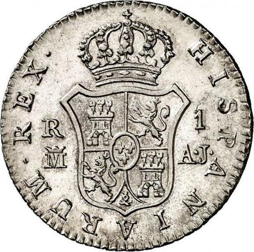 Реверс монеты - 1 реал 1830 года M AJ - цена серебряной монеты - Испания, Фердинанд VII