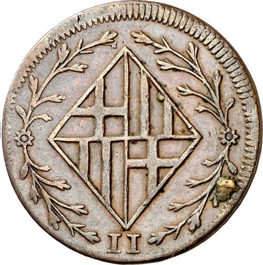 Awers monety - 2 cuartos 1809 - cena  monety - Hiszpania, Józef Bonaparte