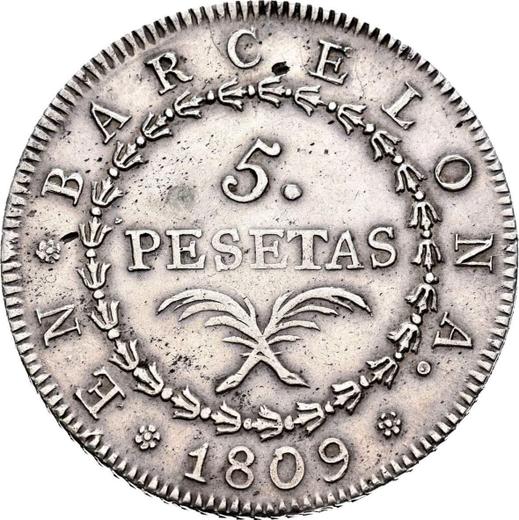 Reverse 5 Pesetas 1809 - Spain, Joseph Bonaparte