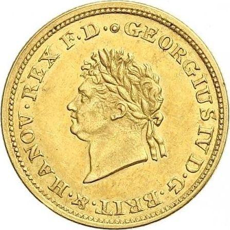 Аверс монеты - 2 1/2 талера 1821 года B - цена золотой монеты - Ганновер, Георг IV