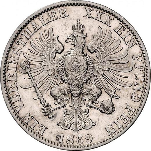 Reverso Tálero 1869 B - valor de la moneda de plata - Prusia, Guillermo I