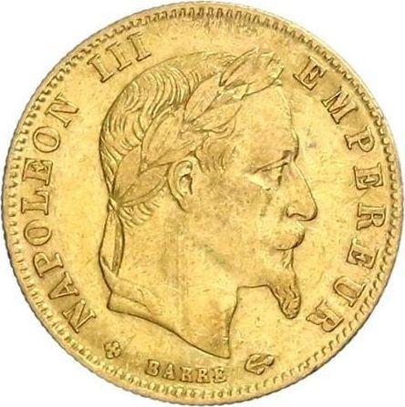 Аверс монеты - 5 франков 1863 года BB "Тип 1862-1869" Страсбург - цена золотой монеты - Франция, Наполеон III