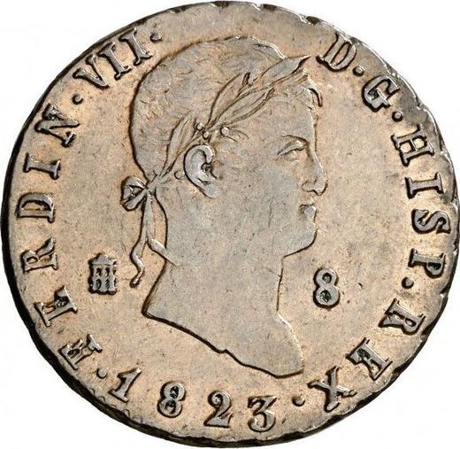 Аверс монеты - 8 мараведи 1823 года "Тип 1815-1833" - цена  монеты - Испания, Фердинанд VII