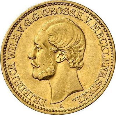 Аверс монеты - 10 марок 1874 года A "Мекленбург-Штрелиц" - цена золотой монеты - Германия, Германская Империя