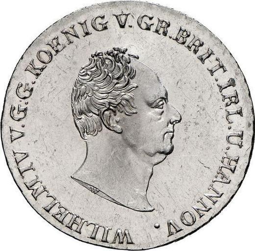 Obverse 2/3 Thaler 1834 A - Silver Coin Value - Hanover, William IV