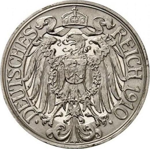 Reverso 25 Pfennige 1910 A "Tipo 1909-1912" - valor de la moneda  - Alemania, Imperio alemán