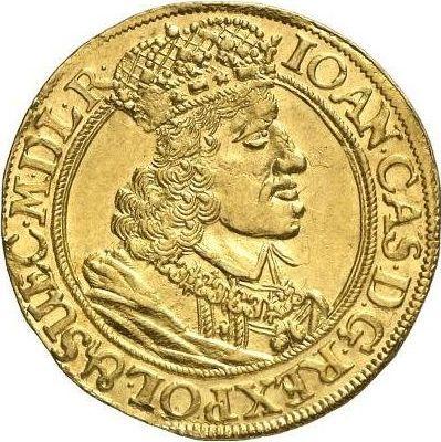 Аверс монеты - Дукат 1655 года GR "Гданьск" - цена золотой монеты - Польша, Ян II Казимир