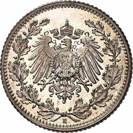 Реверс монеты - 1/2 марки 1911 года E "Тип 1905-1919" - цена серебряной монеты - Германия, Германская Империя