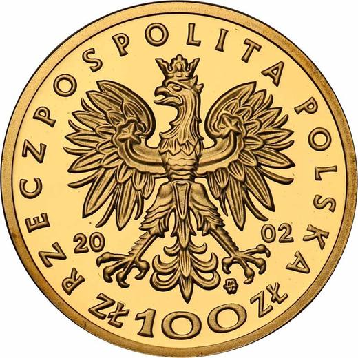 Anverso 100 eslotis 2002 MW AWB "Vladislao II Jagellón" - valor de la moneda de oro - Polonia, República moderna