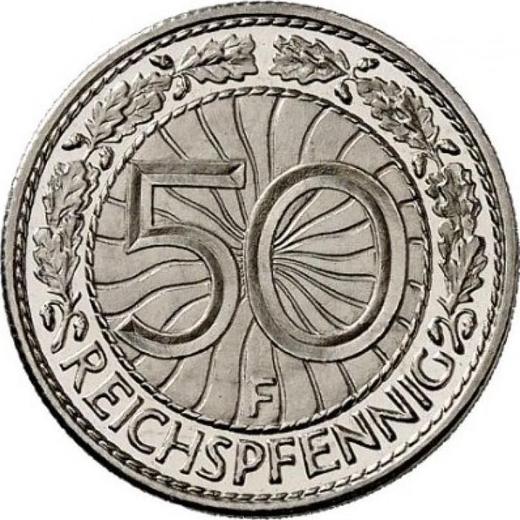 Reverse 50 Reichspfennig 1928 F -  Coin Value - Germany, Weimar Republic